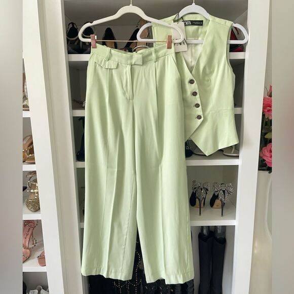 NWT Zara Women's light Green Suit size XS - Picture 9 of 15